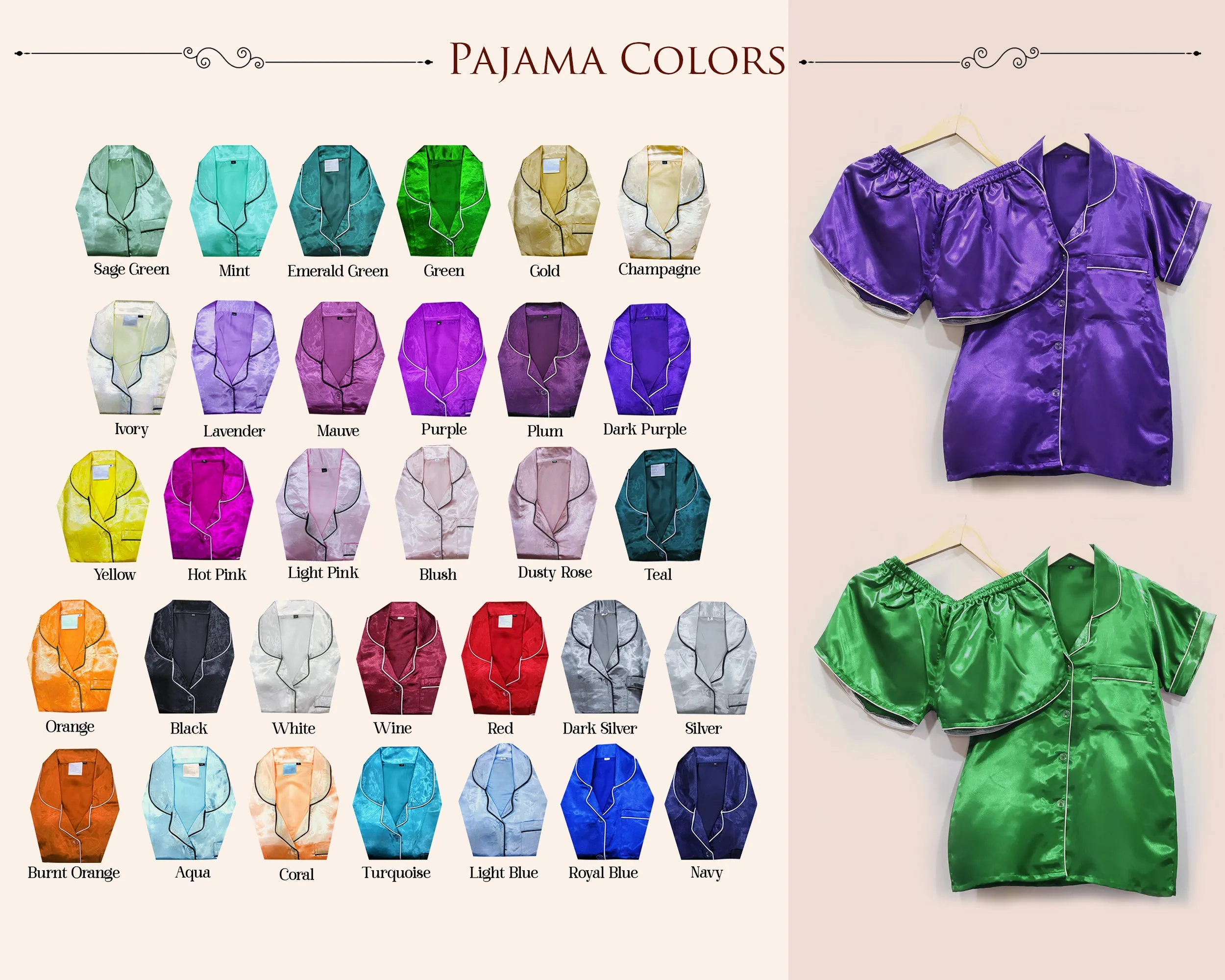 Personalized Kids Satin Short Pajama