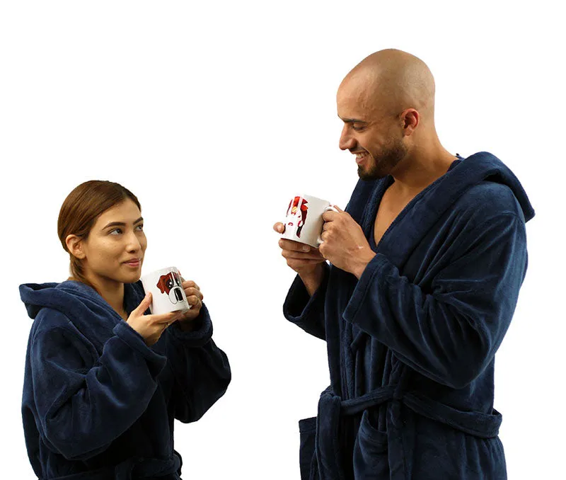 Plush Hooded Robe for Men