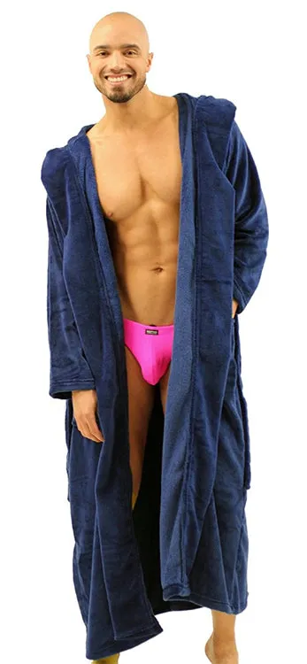 Plush Hooded Robe for Men