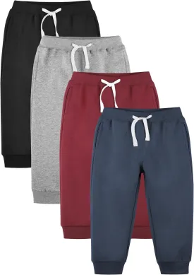 Resinta Baby and Toddler Boys Cotton Active Fleece Jogger Sweatpants Pull on Fleece Pants with Pockets Drawstring for Winter