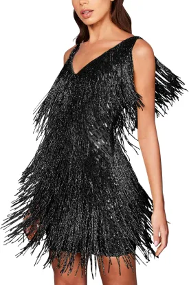 Sequin Cocktail Dresses Flapper Dresses 1920s Gatsby with All-Over Fringe Mini Dresses Prom Party Dress