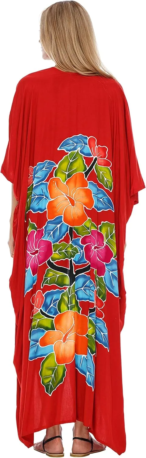 SHU-SHI Womens Kimono Cardigan Open Front Floral Robe Beach Cover Up One Size