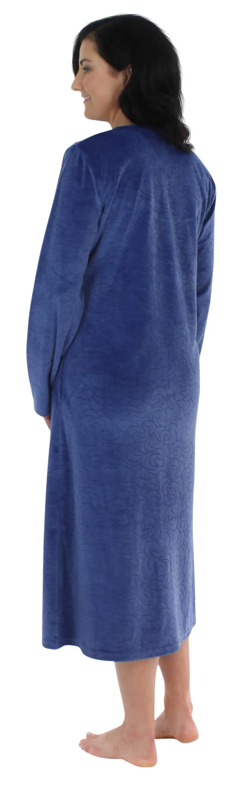 Sleepyheads Women's Long Sleeve Zip Front Long Robe Housecoat