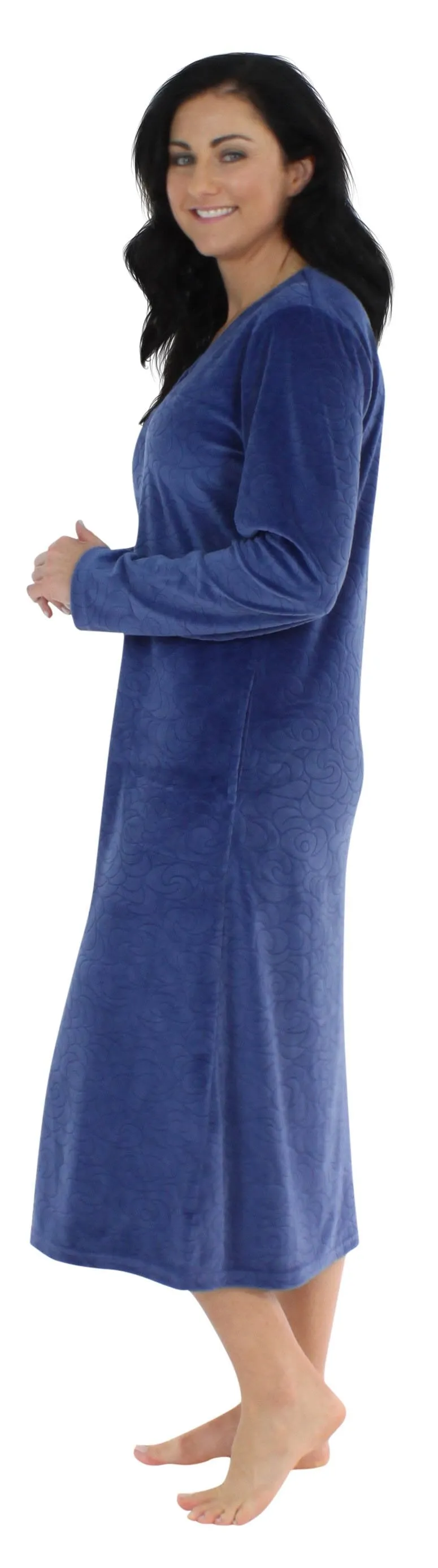 Sleepyheads Women's Long Sleeve Zip Front Long Robe Housecoat
