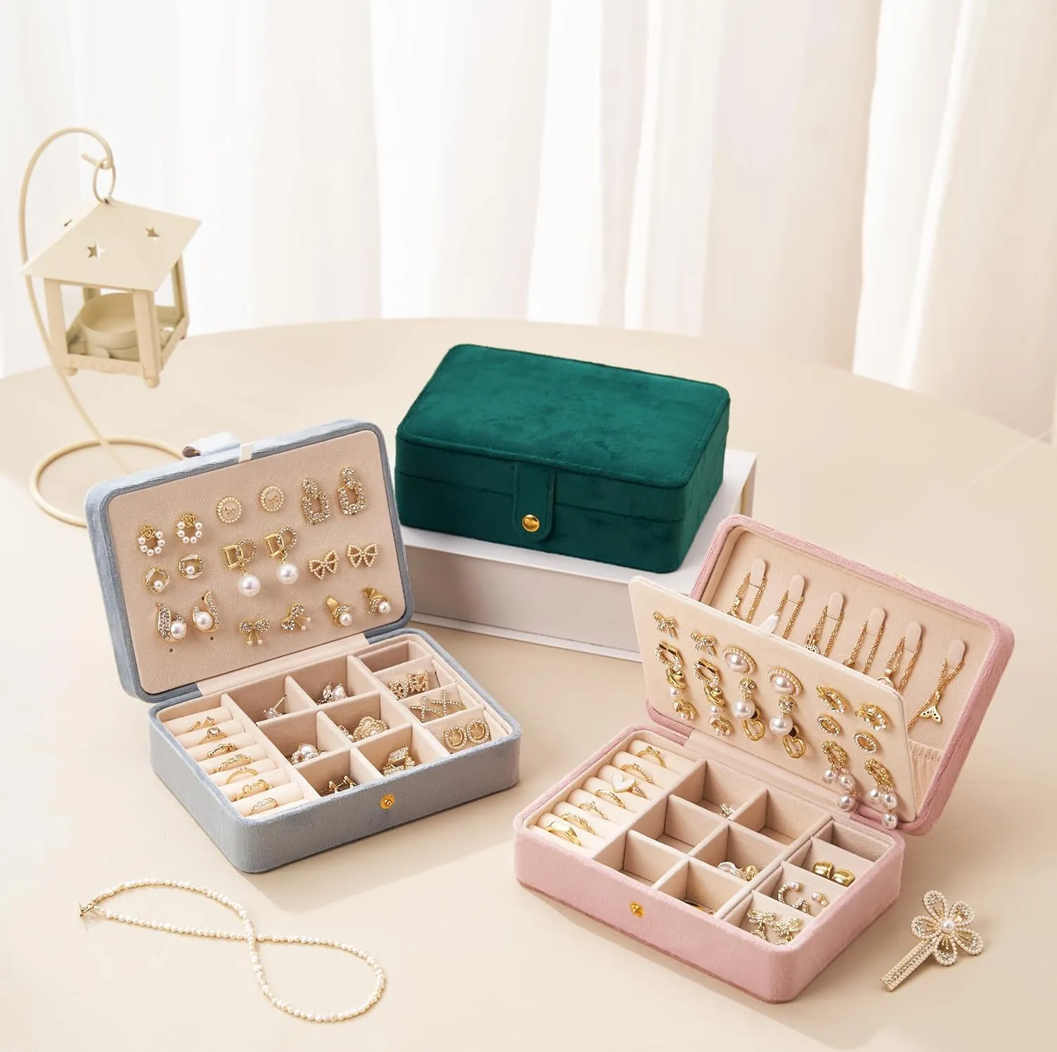 Small Jewelry Box for Earrings, Travel Earring Organizer for Girls Earring Box Travel Earring Case Organizer Bluelish Travel Jewelry Boxes for Women Small Earring Holder Organizer for Girls