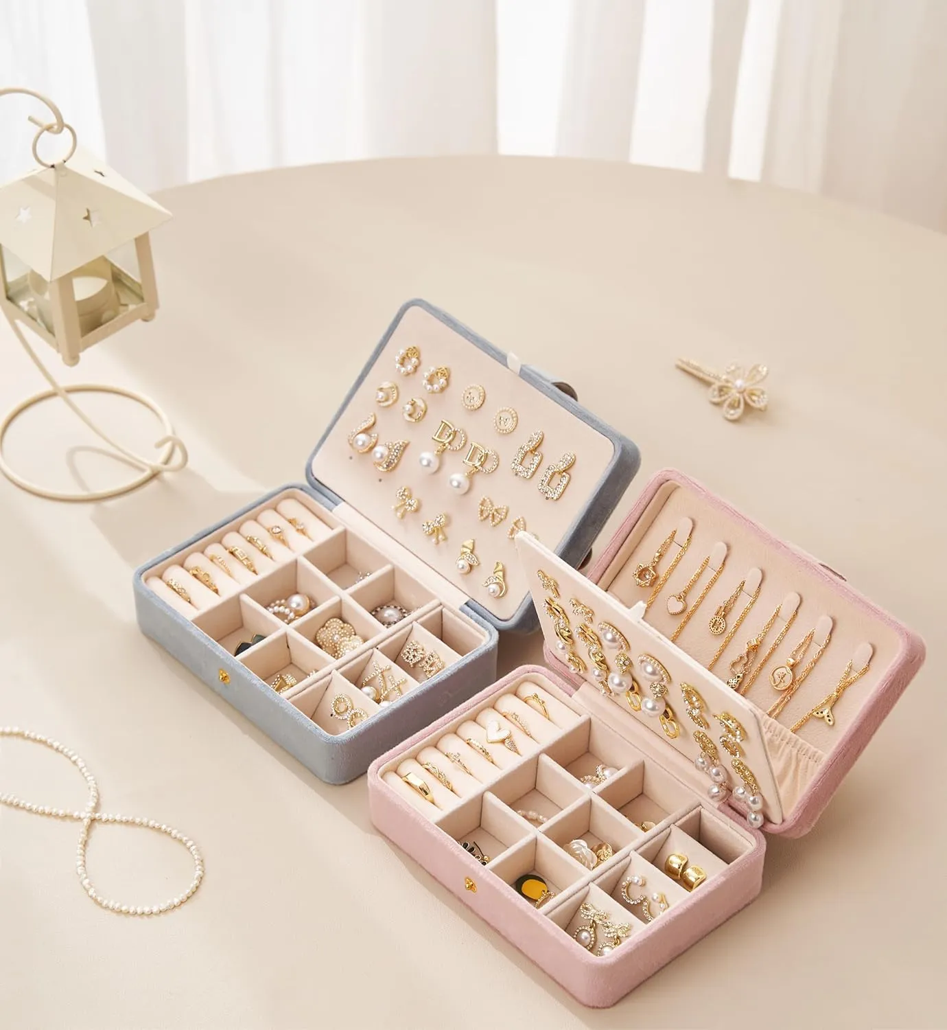 Small Jewelry Box for Earrings, Travel Earring Organizer for Girls Earring Box Travel Earring Case Organizer Bluelish Travel Jewelry Boxes for Women Small Earring Holder Organizer for Girls