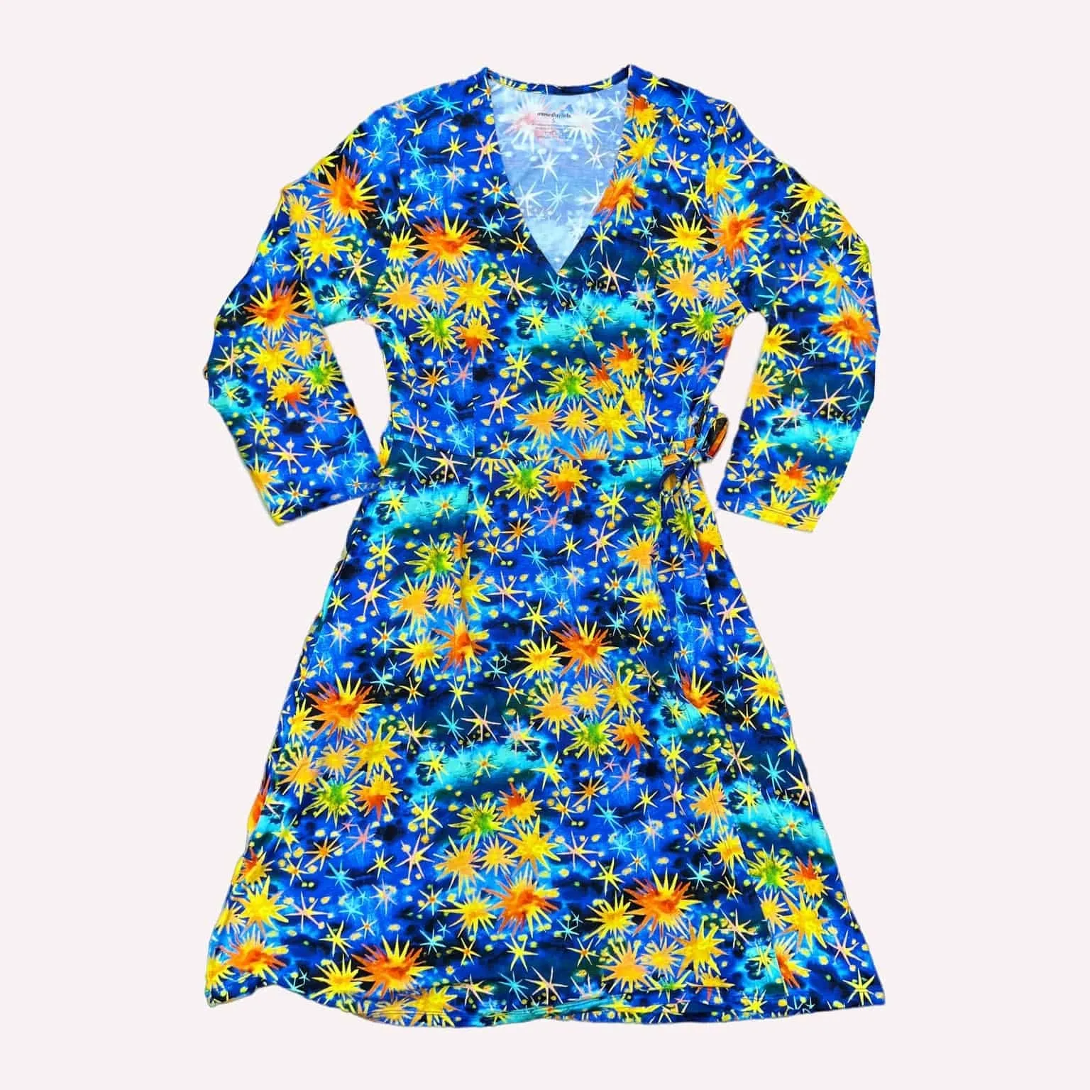 Starry Starry Night Women's 3/4 Sleeve Wrap Dress