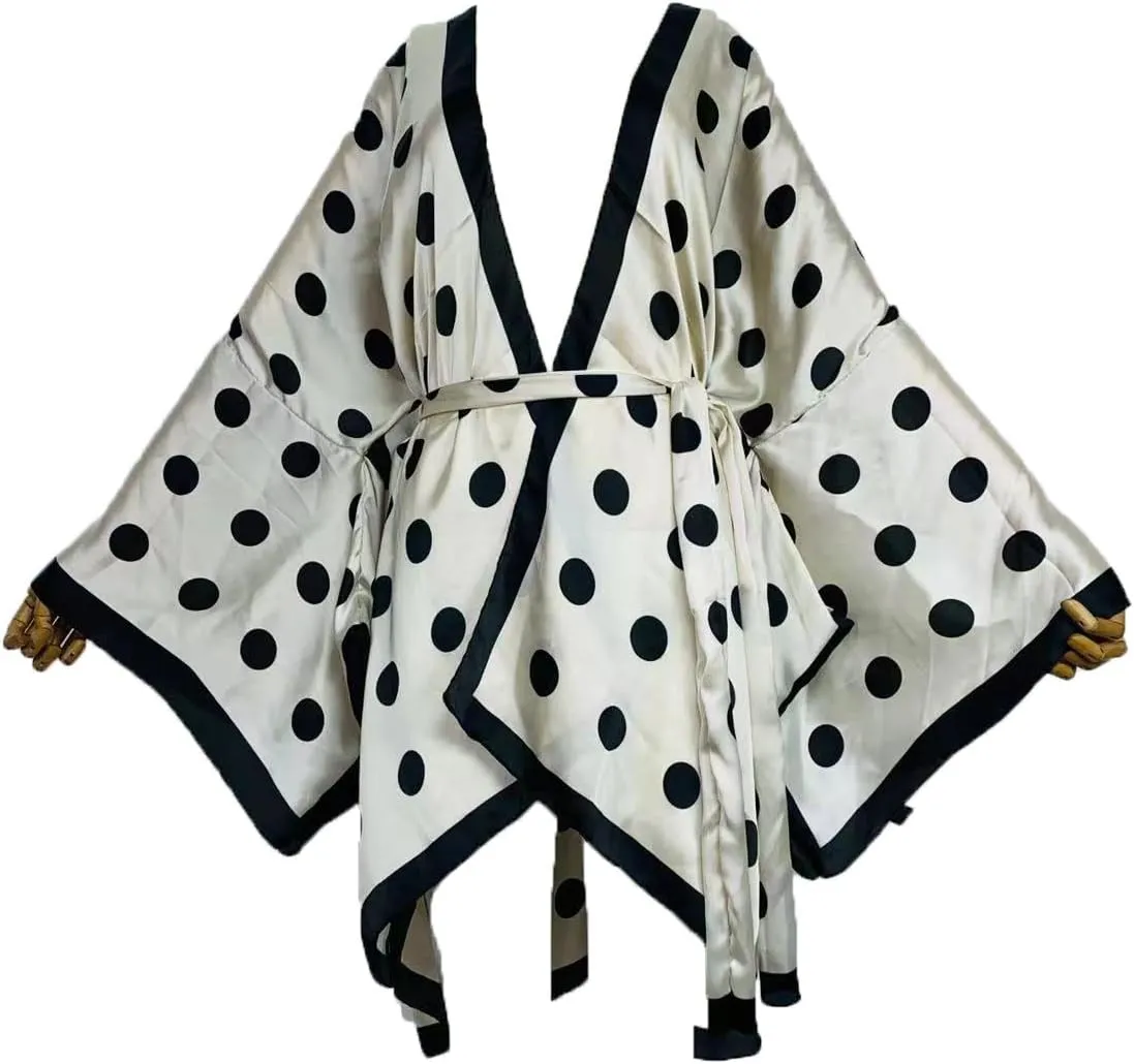 Summer Beach Cover up Women Cardigan Fashion Sexy Boho African Holiday Party Long Sleeve Silk Feeling Robe Kimono Kaftan