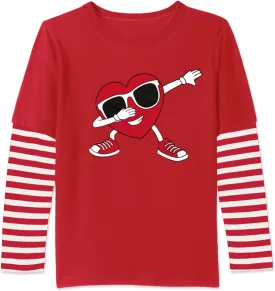 Unisex Kids St Patrick's Mardi Gras Stripe Patchwork Long Sleeve Carnival Shirt 4-14 Years