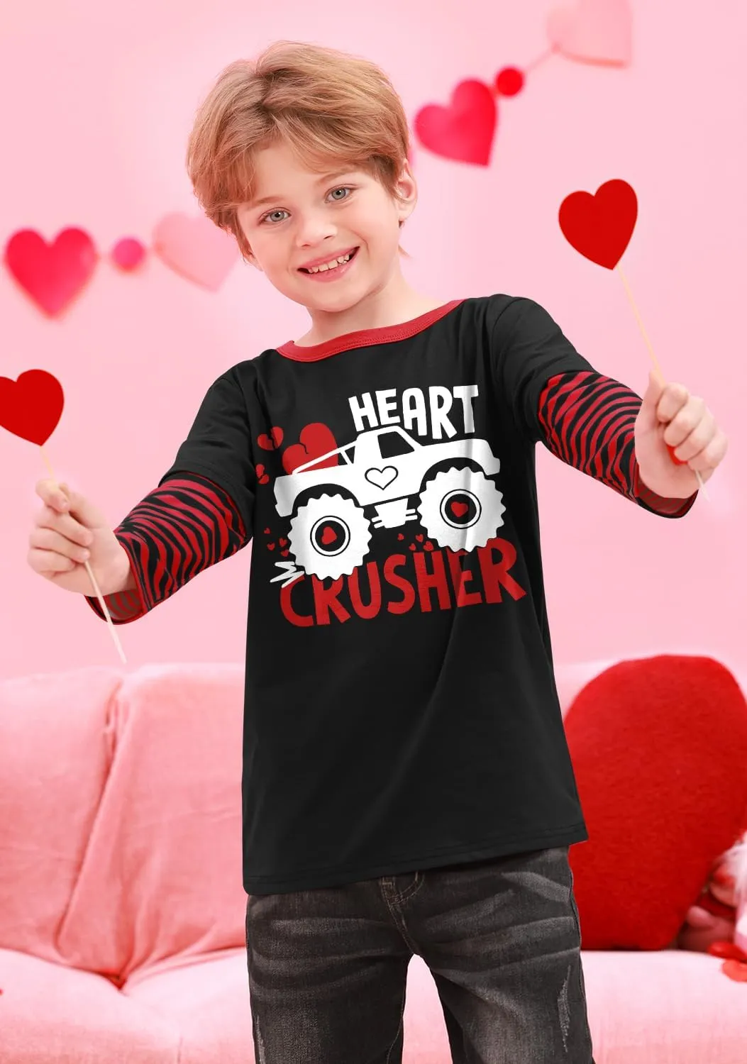 Unisex Kids St Patrick's Mardi Gras Stripe Patchwork Long Sleeve Carnival Shirt 4-14 Years