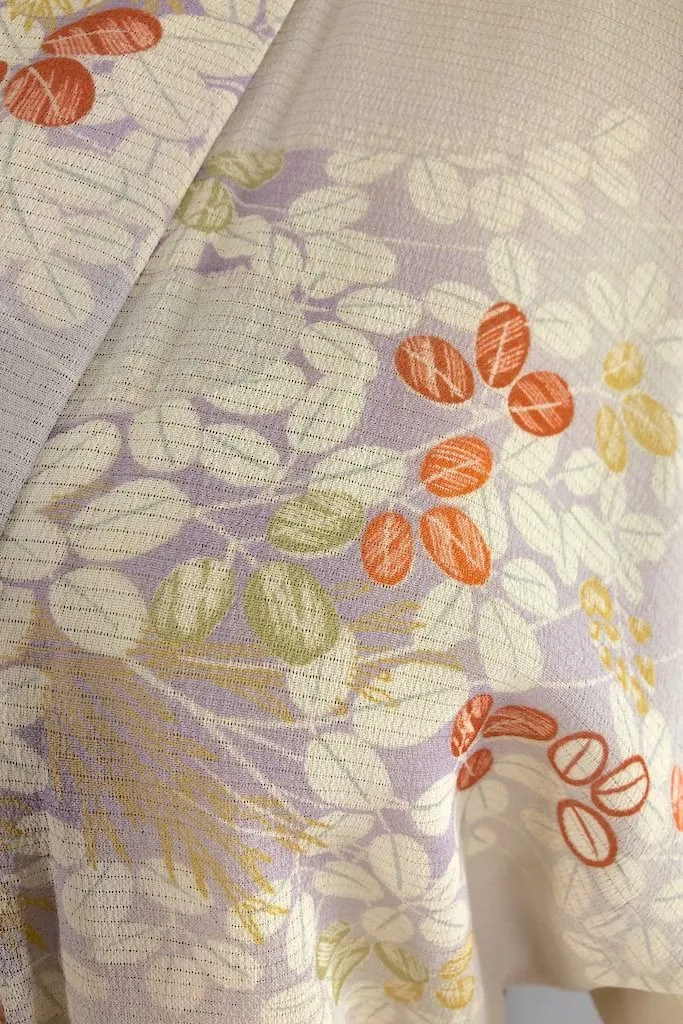 Vintage Light Floral Summer Silk Kimono