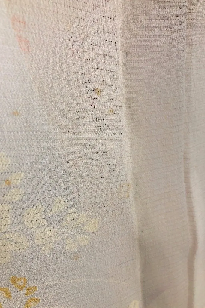 Vintage Light Floral Summer Silk Kimono
