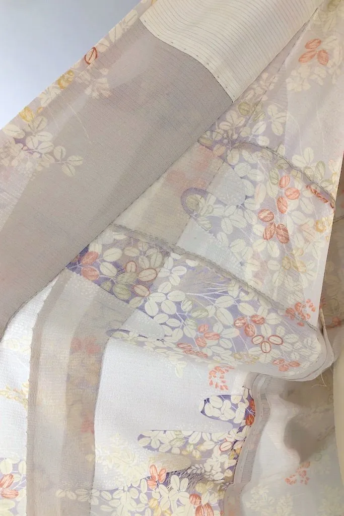 Vintage Light Floral Summer Silk Kimono