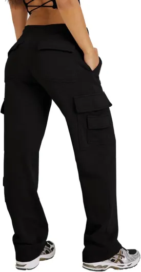 Waitfairy Wide Leg Sweatpants Women Cargo Pants for Girls High Waisted Baggy Sweatpants for Women Casual Pants with Pockets