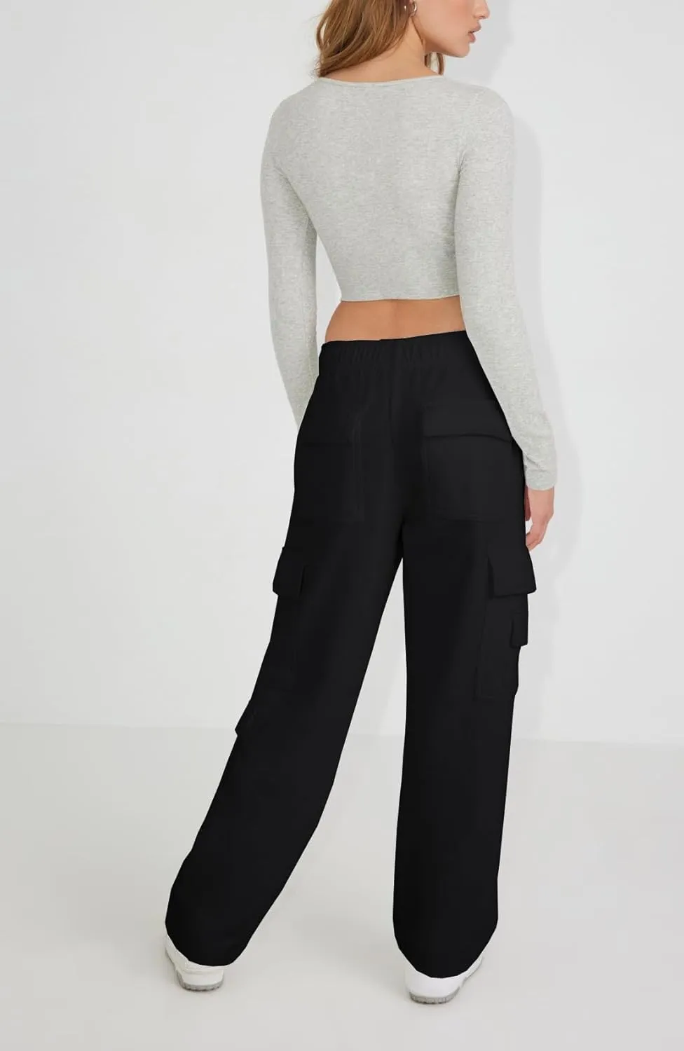 Waitfairy Wide Leg Sweatpants Women Cargo Pants for Girls High Waisted Baggy Sweatpants for Women Casual Pants with Pockets
