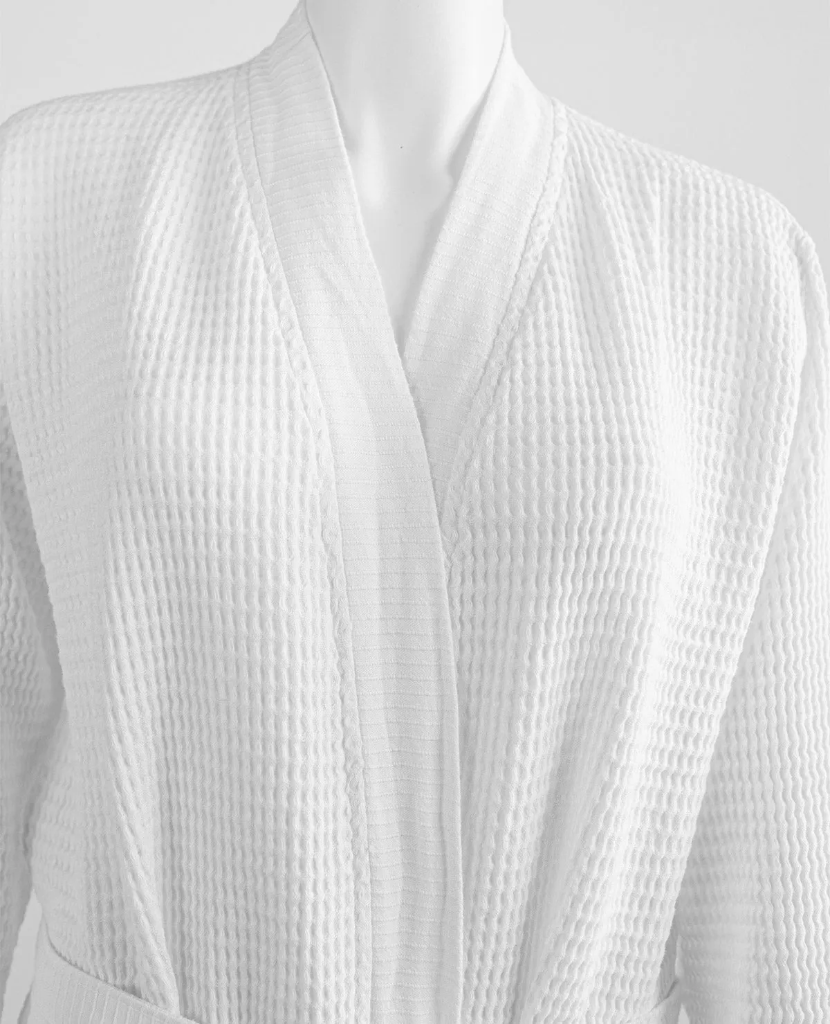 Washed Cotton/Bamboo Waffle Robe White