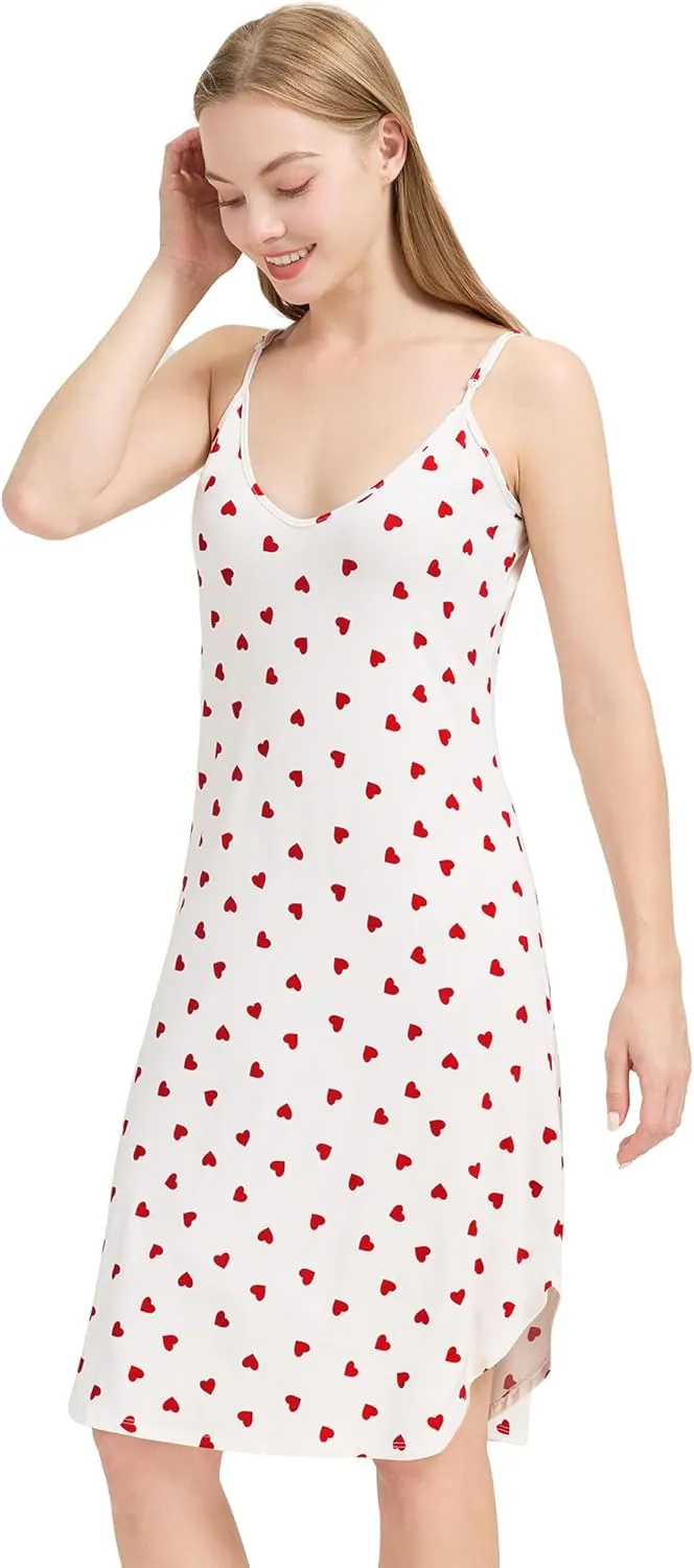 WiWi Slip Dress for Women Plus Size Chemise Nightgown Full Spaghetti Strap Dresses-Viscose made from Bamboo S-4X