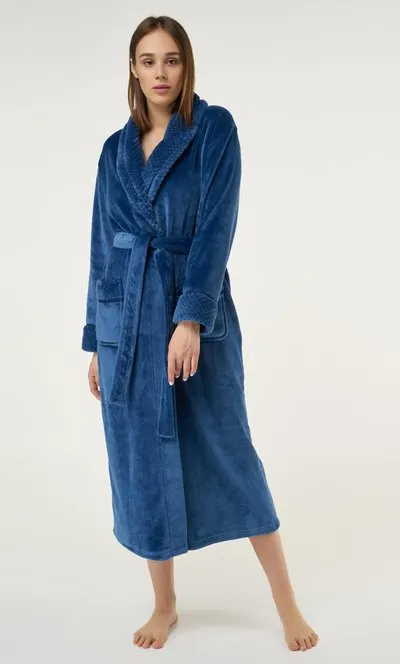 Women Fleece Bathrobe for Women, Comfy Women's Robe Long - Shawl