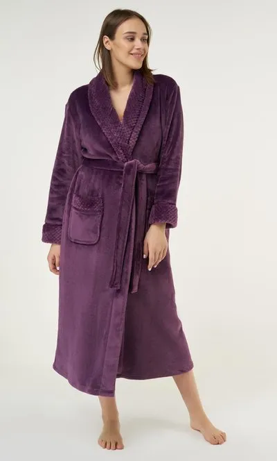 Women Fleece Bathrobe for Women, Comfy Women's Robe Long - Shawl