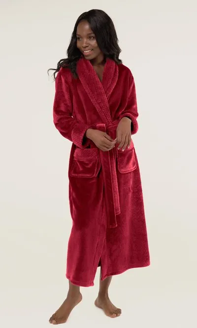 Women Fleece Bathrobe for Women, Comfy Women's Robe Long - Shawl
