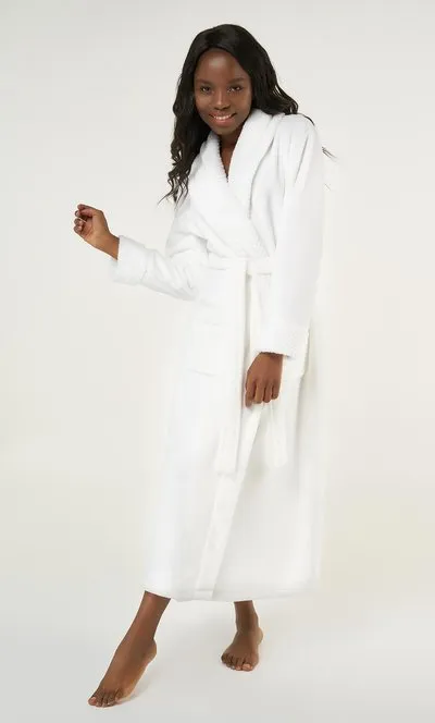 Women Fleece Bathrobe for Women, Comfy Women's Robe Long - Shawl